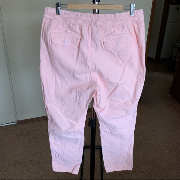 J. Crew Tie Waist Pull On Camp Pant Pink Women’s Large - Picture 2 of 9